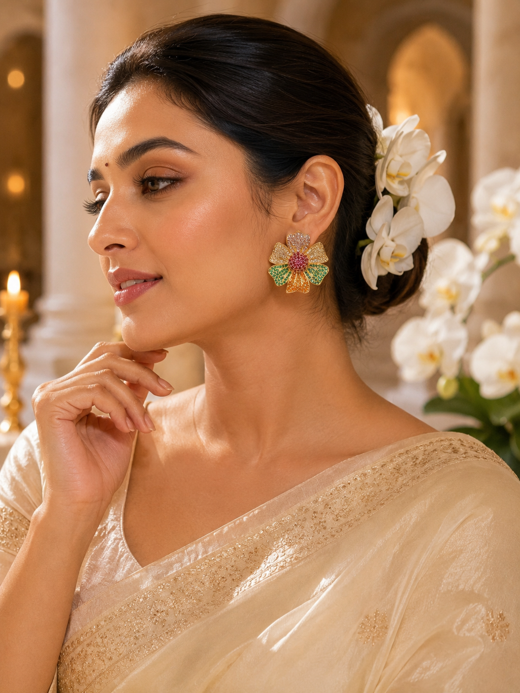Multicolor Bloom Floral Stud Earrings