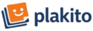 Plakito's logo features an orange smiling square on a white background, alongside dark blue text.